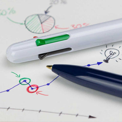 Ballpoint pen SCHNEIDER Take 4, dark blue barrel, 4 colors