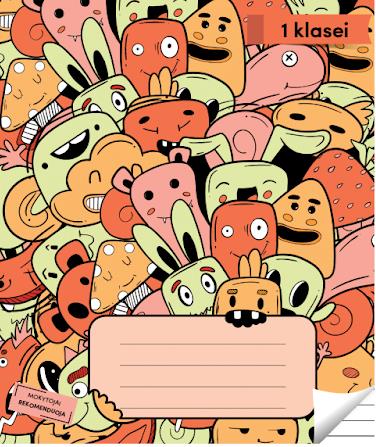 Ruled notebook, for grade 1, 12 pages. Inner pages weight – 90 g/m2. With rules and games.