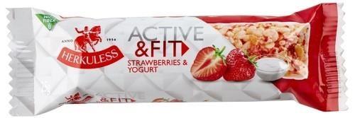 Cereal bar HERKULESS Active&amp;Fit, with strawberries and yogurt, 25 g