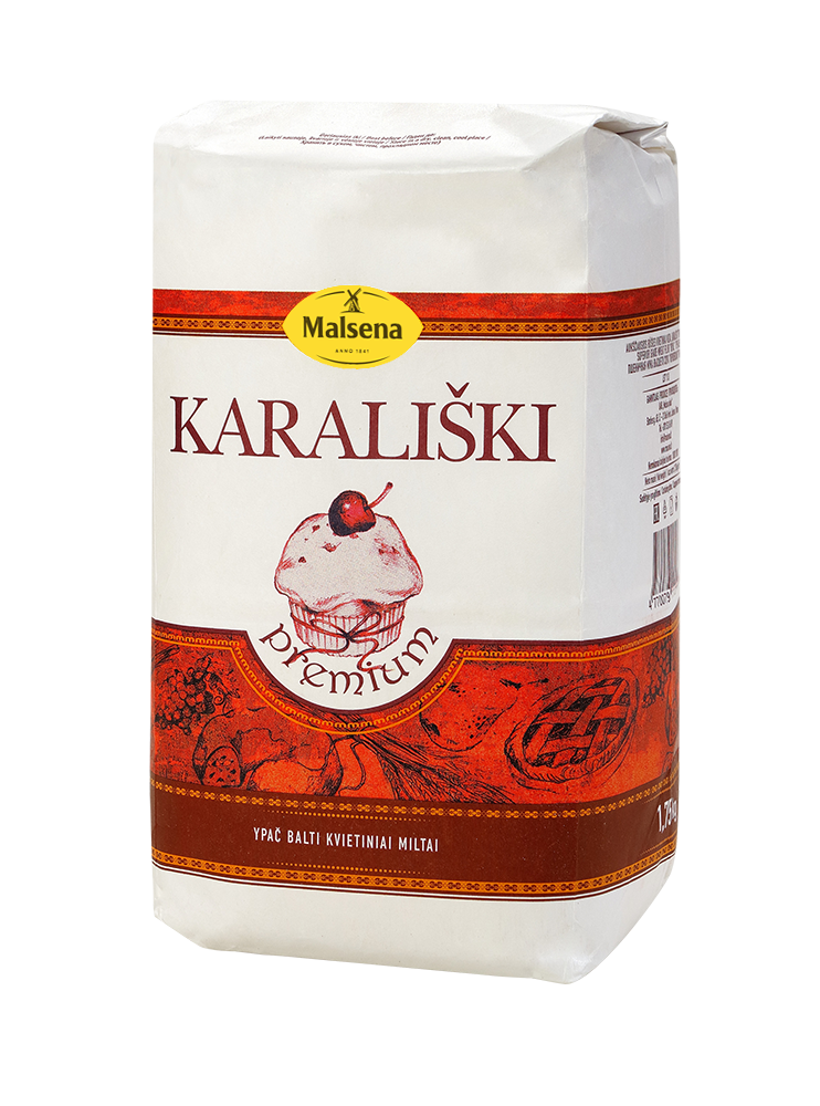 Kvietiniai miltai MALSENA, KARALIŠKI, 405D, 1,75 kg