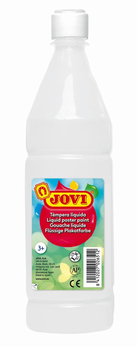 Liquid gouache in a bottle JOVI 1000 ml, white