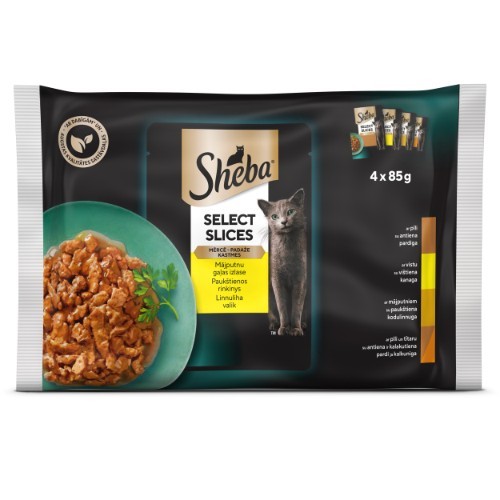 Cat food SHEBA, poultry set, in bags, 4 x 85 g