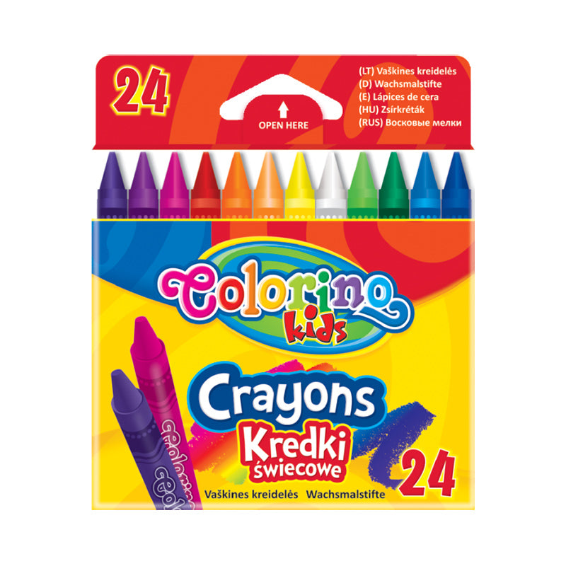 Wax crayons, Colorino, 24 colors