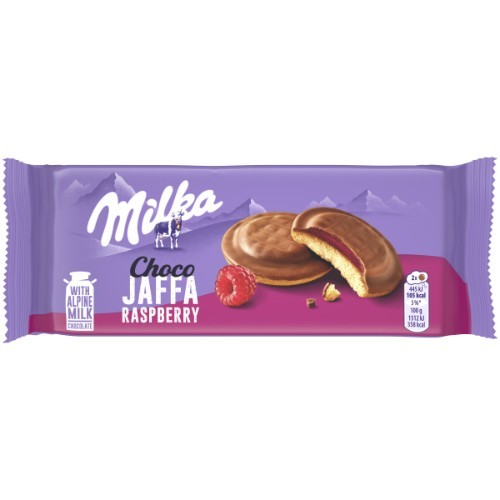 MILKA Jaffa biscuits, with raspberry flavoured filling, 147 g