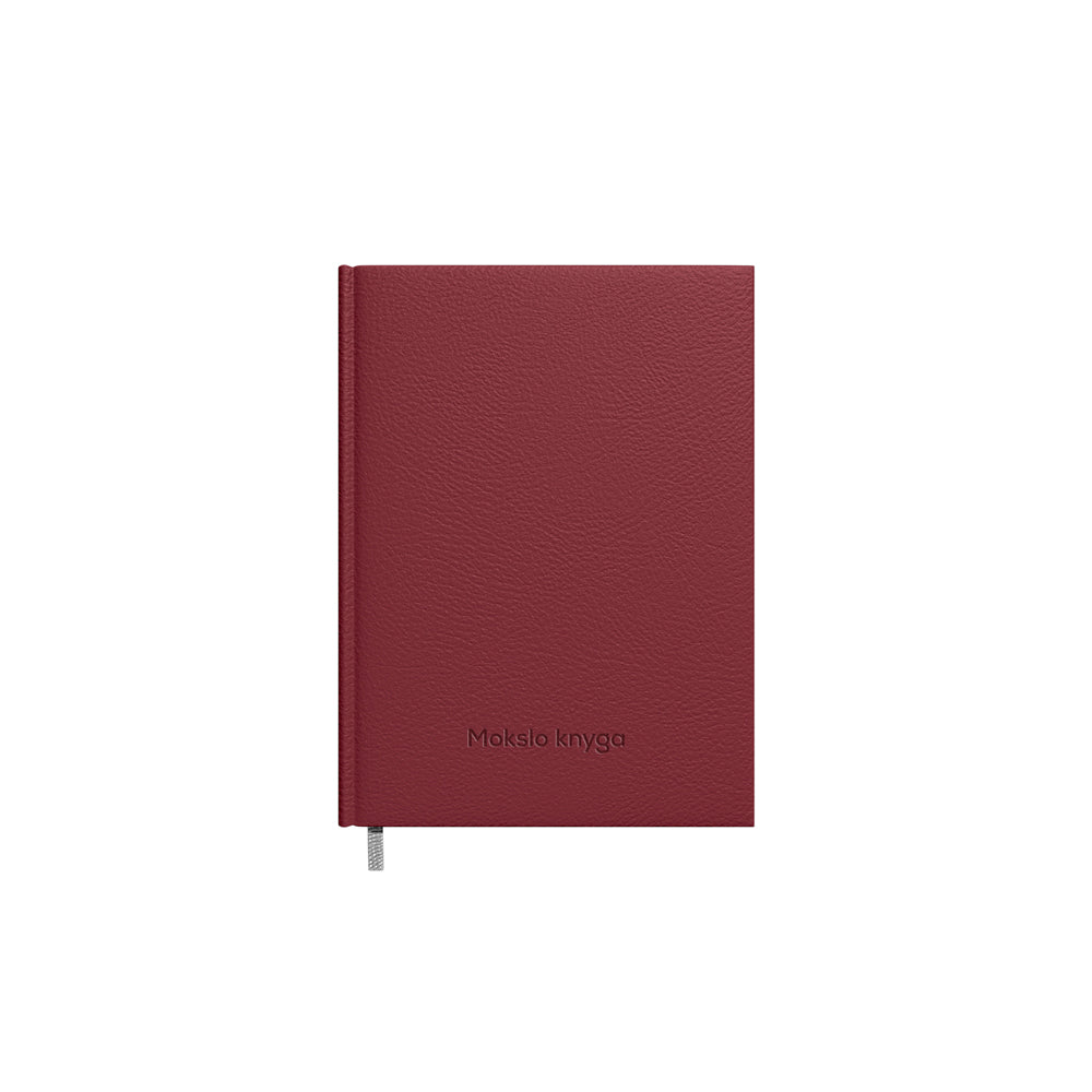 Calendar SCIENCE BOOK 2025/2026, artificial leather 14 x19 cm, cherry color.