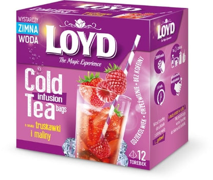 LOYD Cold Infusion Tea, Strawberry and Raspberry Flavor, 12 x 2.5 g