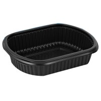 Food box MEALBOX, black, PP, 952 ml, 207x170x50 mm, 63 pcs.