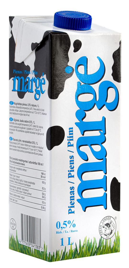 Pienas MARGĖ 0.5% riebumo
