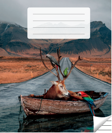 Lined notebook, 36 pages. Inner pages weight – 90 g/m2.