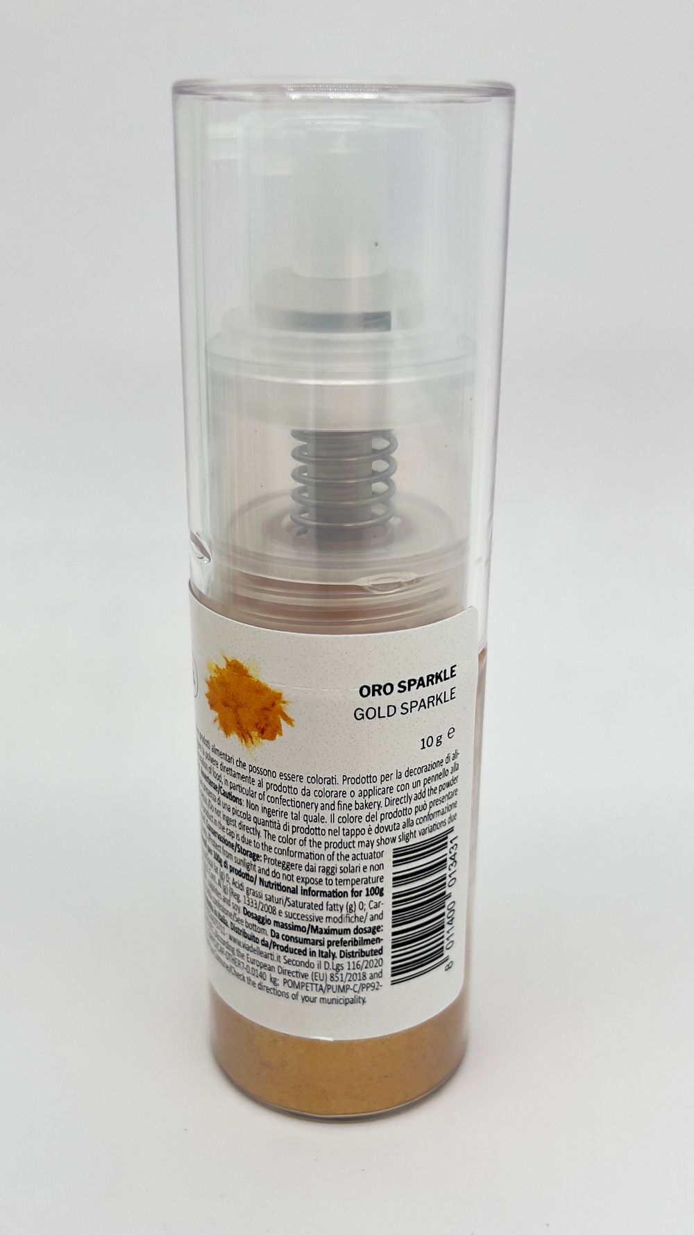 Maistiniai purškiami dažai PUMP SPRAY POWDER, auksinės spalvos, 10 g