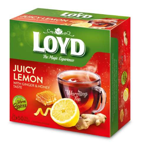 Vaisinės arbatos gėrimas LOYD imbiero ir medaus skonio, 50 x 2g