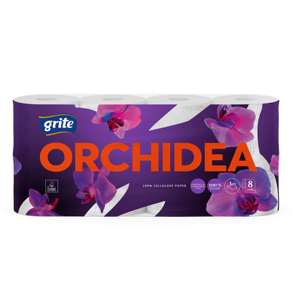 Tualetinis popierius GRITE Orchidea, 3 sluoksnių, 8vnt