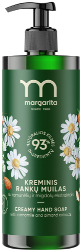 Rankų muilas MARGARITA, su migdolų ir ramunėlių ekstraktais, 400 ml