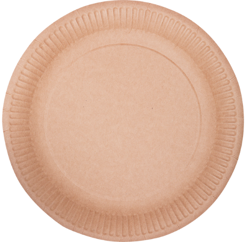 Disposable plate ABCPAK, paper, brown, 15 cm, 100 pcs