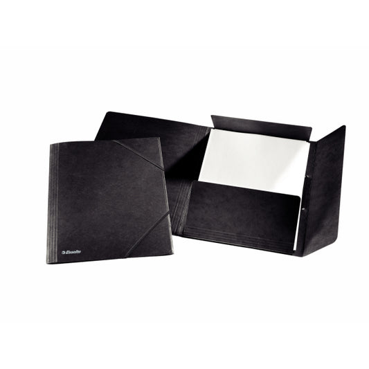 Document folder with elastic ESSELTE, cardboard, A4, black