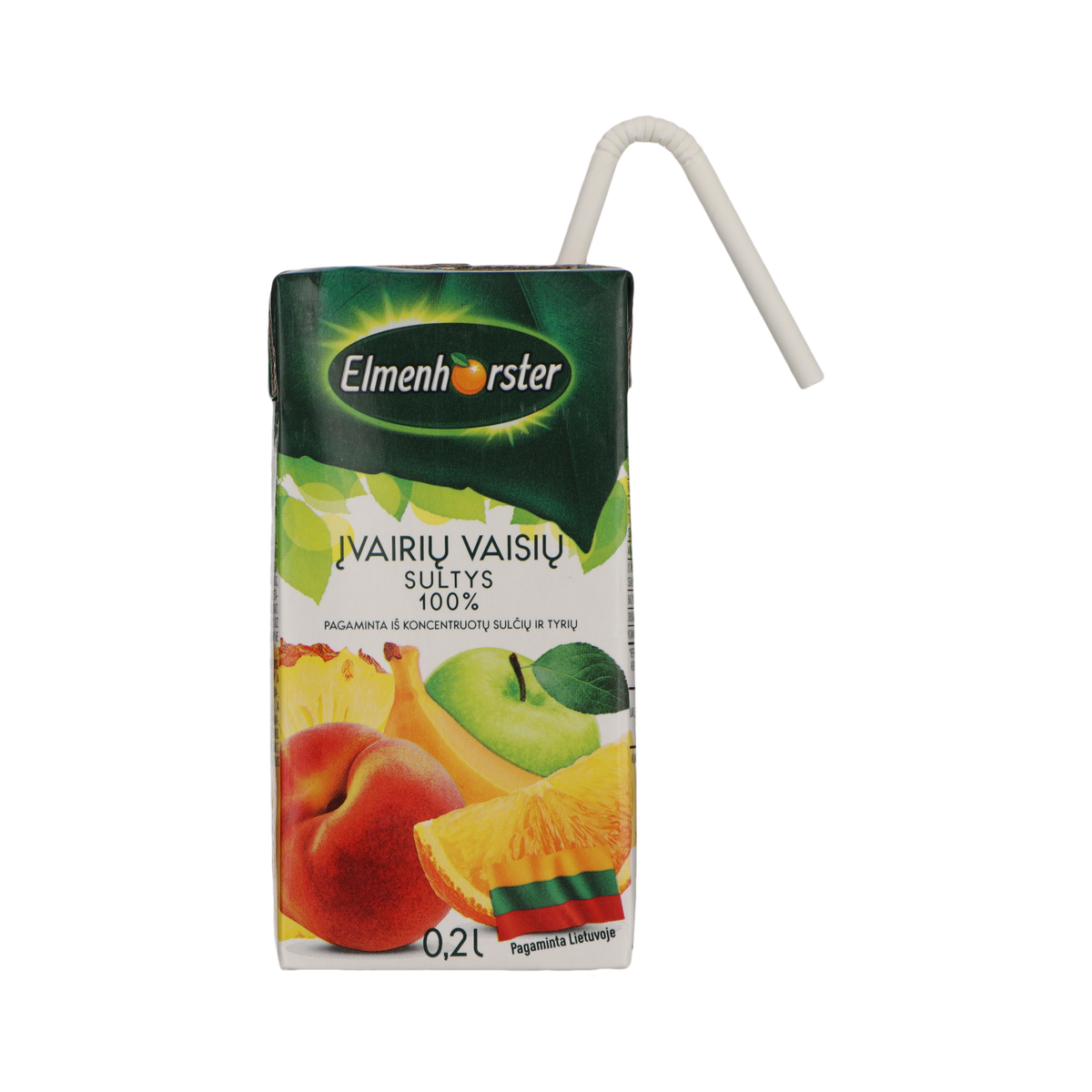 Sultys ELMENHOSTER, Įvairių vaisių, 100%, 0,2l