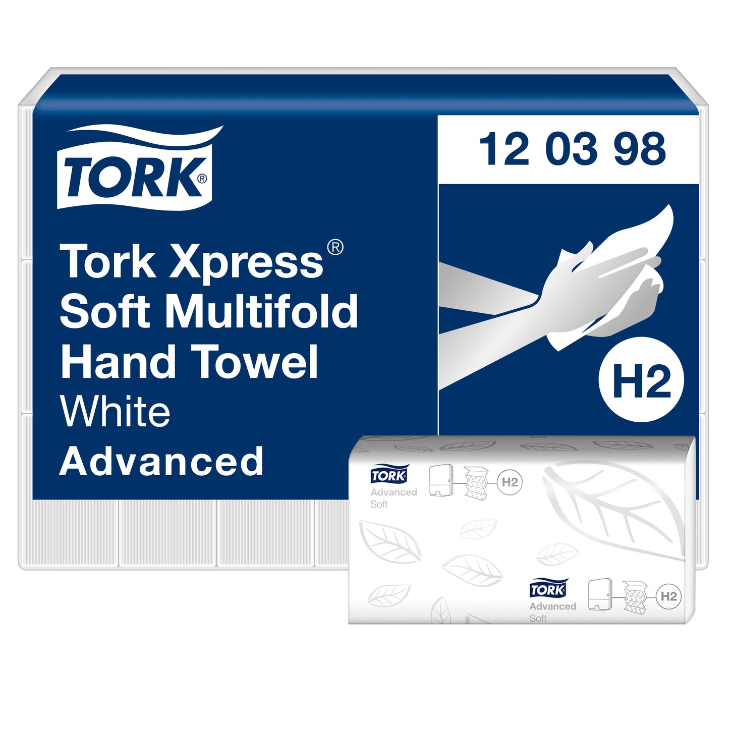 Popieriniai rankšluoščiai TORK H2 Xpress Multifold Soft, 2 sl., baltos sp., 180 serv., 120398