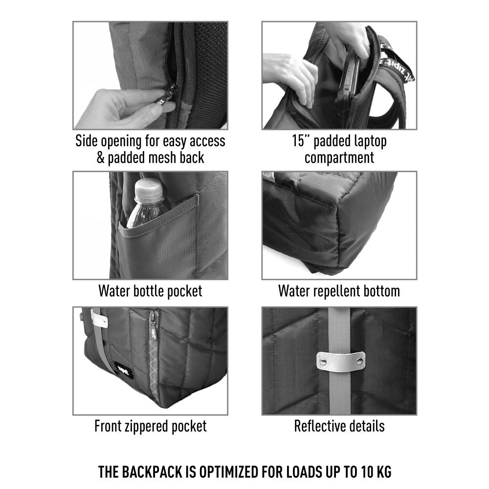 Kuprinė, ZIPIT, Puffer Premium Backpack, BP-P1P, Mėlyna