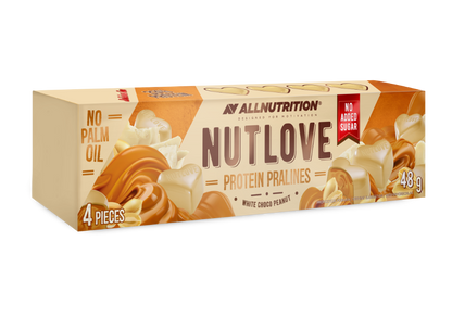 Protein white chocolate candies NUTLOVE ALLNUTRITION with nut filling, 48g