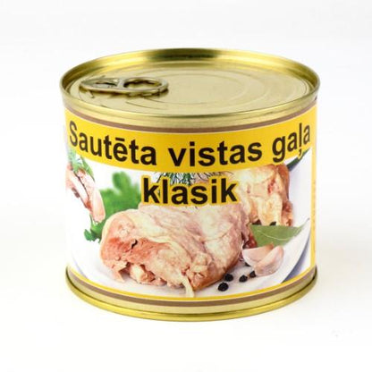 Troškintos vištienos drebučiuose konservai, 525 g