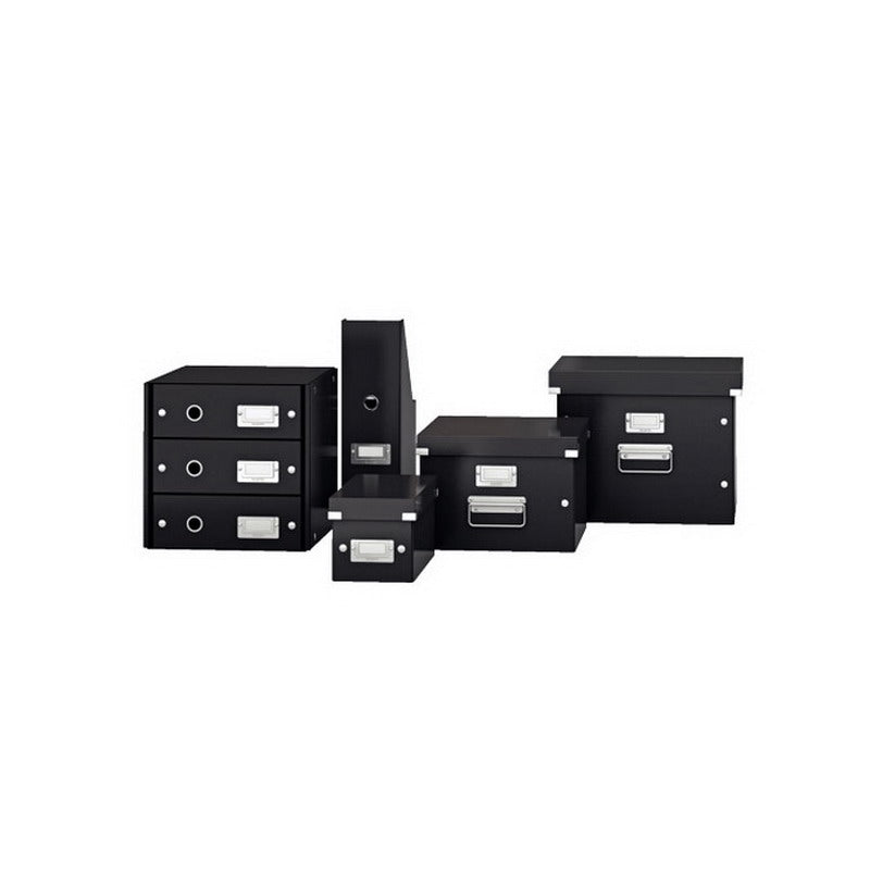 LEITZ filing box, stackable, for index cards, 285 x 357 x 367 mm, black