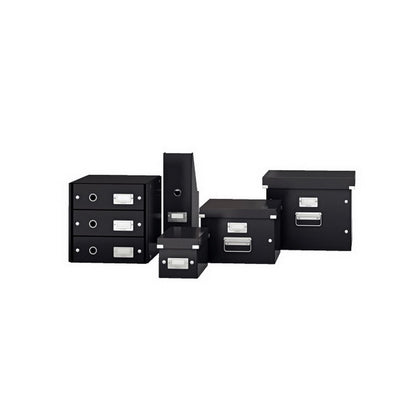 LEITZ filing box, stackable, for index cards, 285 x 357 x 367 mm, black