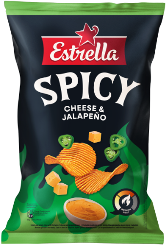 Potato chips ESTRELLA Curried cheese and hot jalapeno pepper flavor 115g