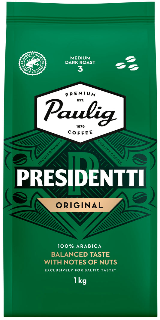 Kavos pupelės PAULIG PRESIDENTTIOriginal Strong, 1 kg