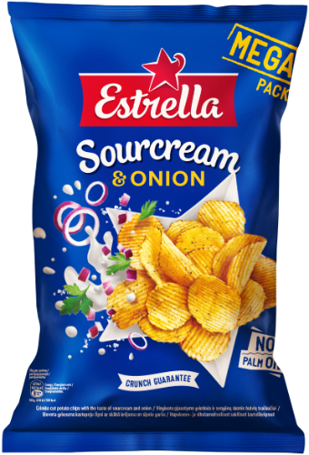 ESTRELLA chips, sour cream and onion flavor, 250 g