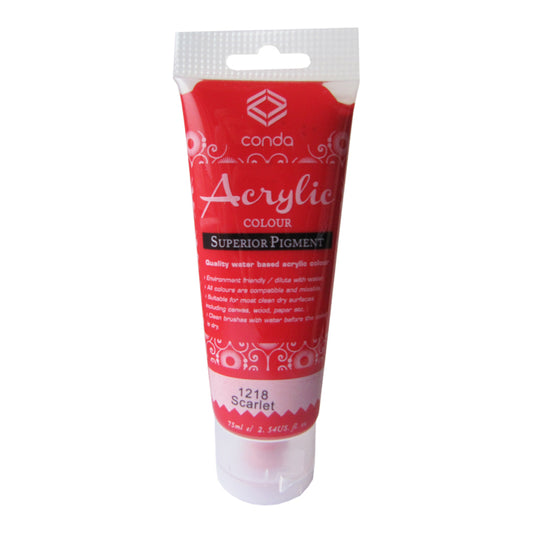 Acrylic paint 75 ml 1218, bright red