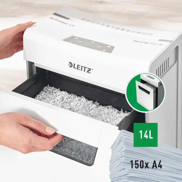 Document shredder Leitz IQ Protect Premium 4M, P-5, 2x15mm, 14L