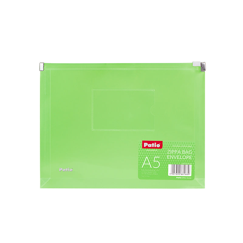 Folder (envelope) PATIO with zipper, A5, green