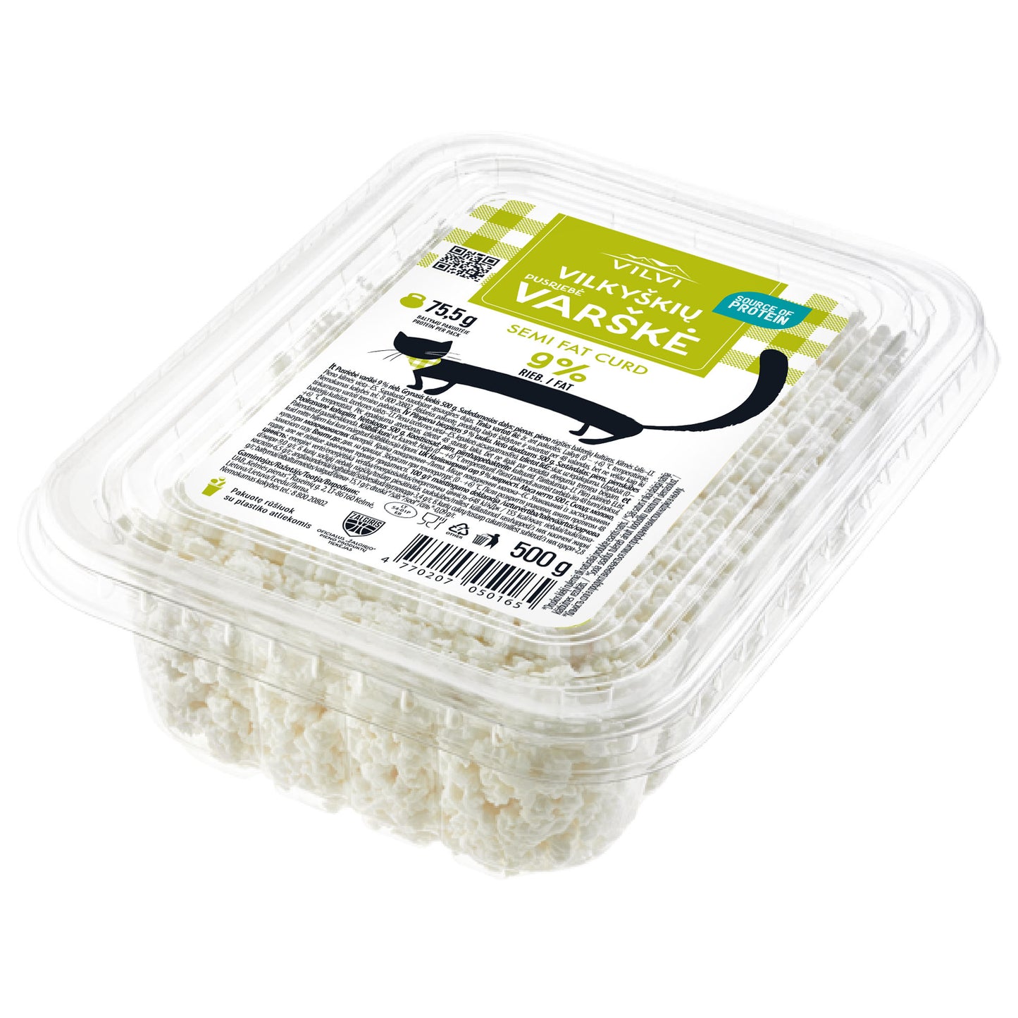 Varškė VILKYŠKIŲ, biri, 9%, 500 g