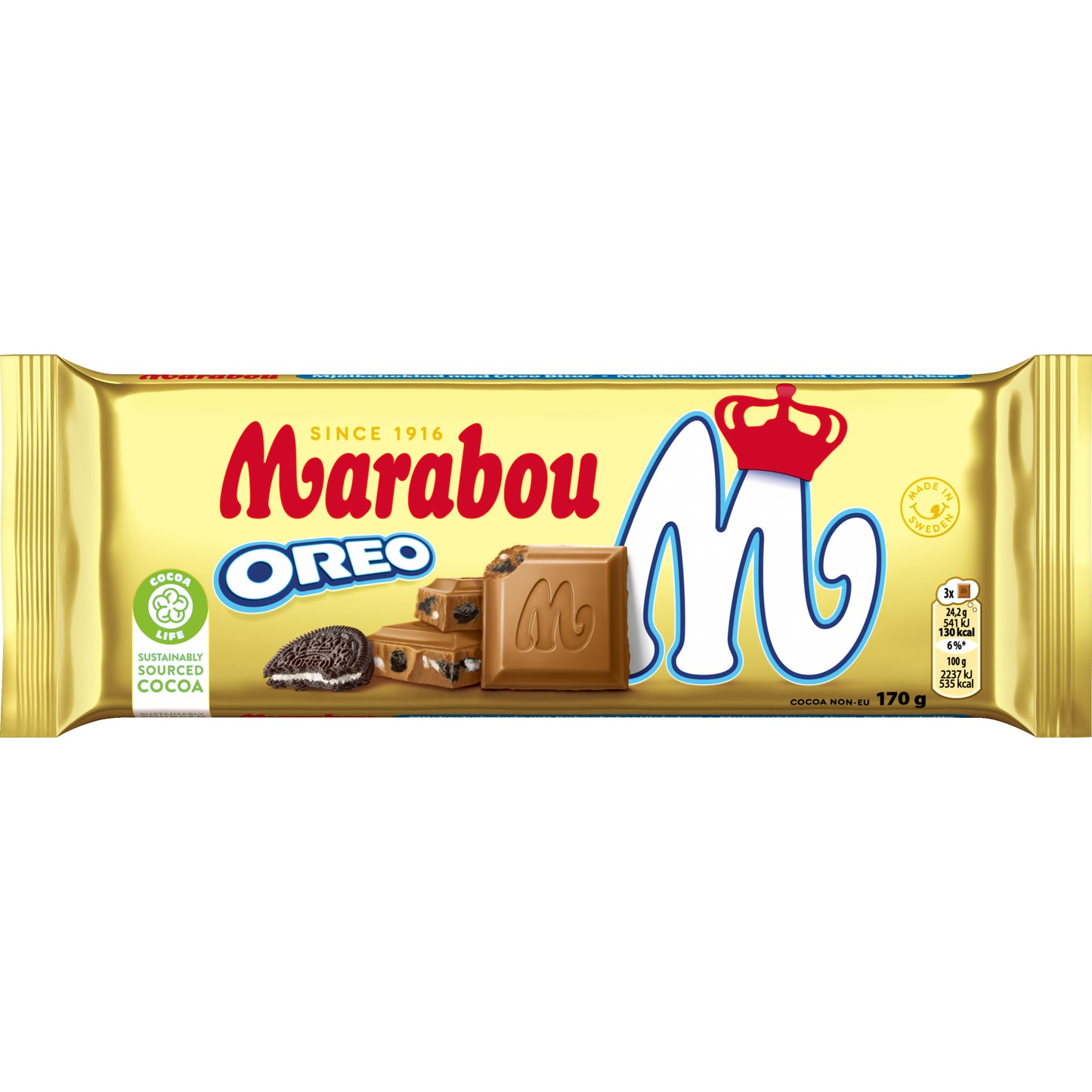 Pieninis šokoladas MARABOU, su Oreo, 170 g