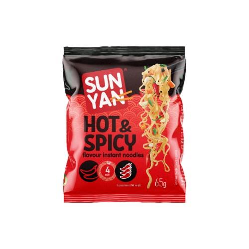 Greitai paruošiami makaronai SUN YAN Hot&Spicy pakelyje, 65g