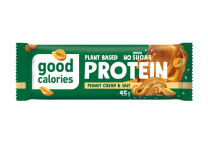 Baltymų batonėlis GOOD CALORIES, su sūdytais žemės riešutais ir datulėmis, 45 g