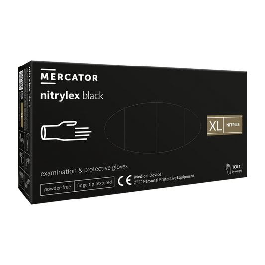 Disposable gloves NITRYLEX PF, nitrile, powder-free, black, XL, 100 pcs.