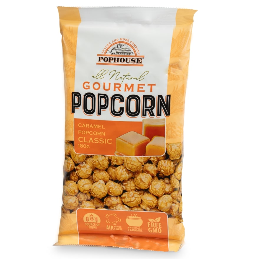 POPHOUSE popcorn, with caramel, 180 g