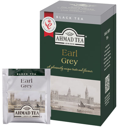 Tea AHMAD EARL GREY, 20 tea bags in foil envelopes