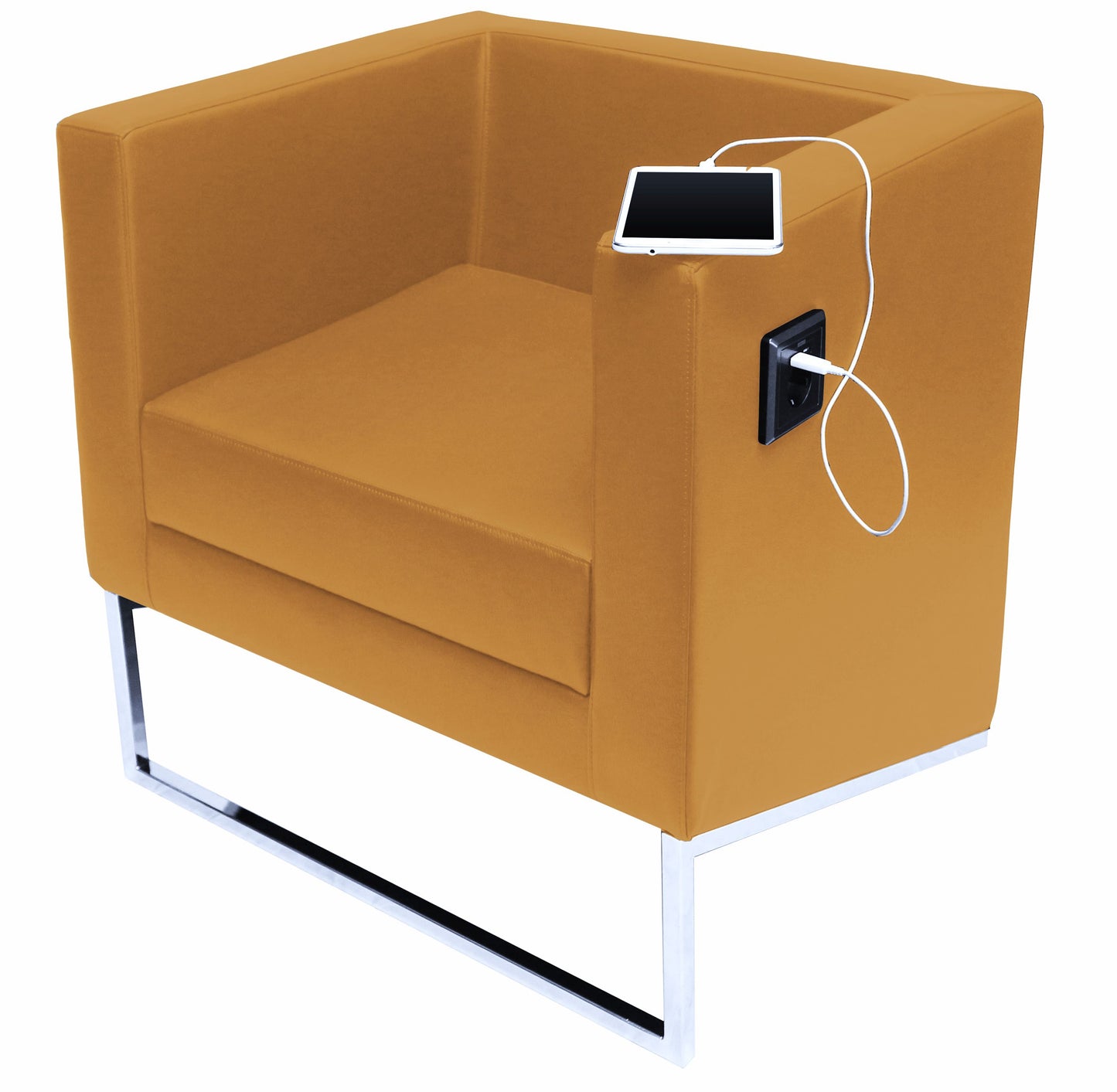 Armchair AKO with integrated electrical outlet 70x71x62 cm