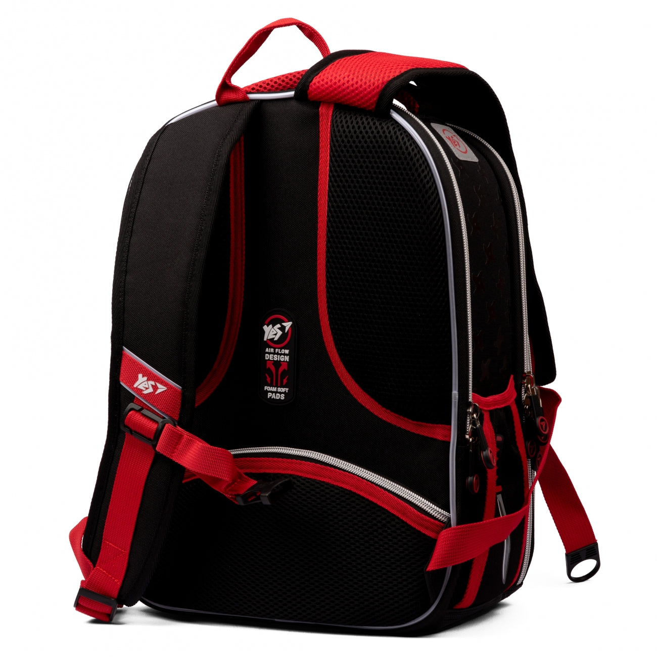 Backpack with padded back YES S-78 Ninja, black-red