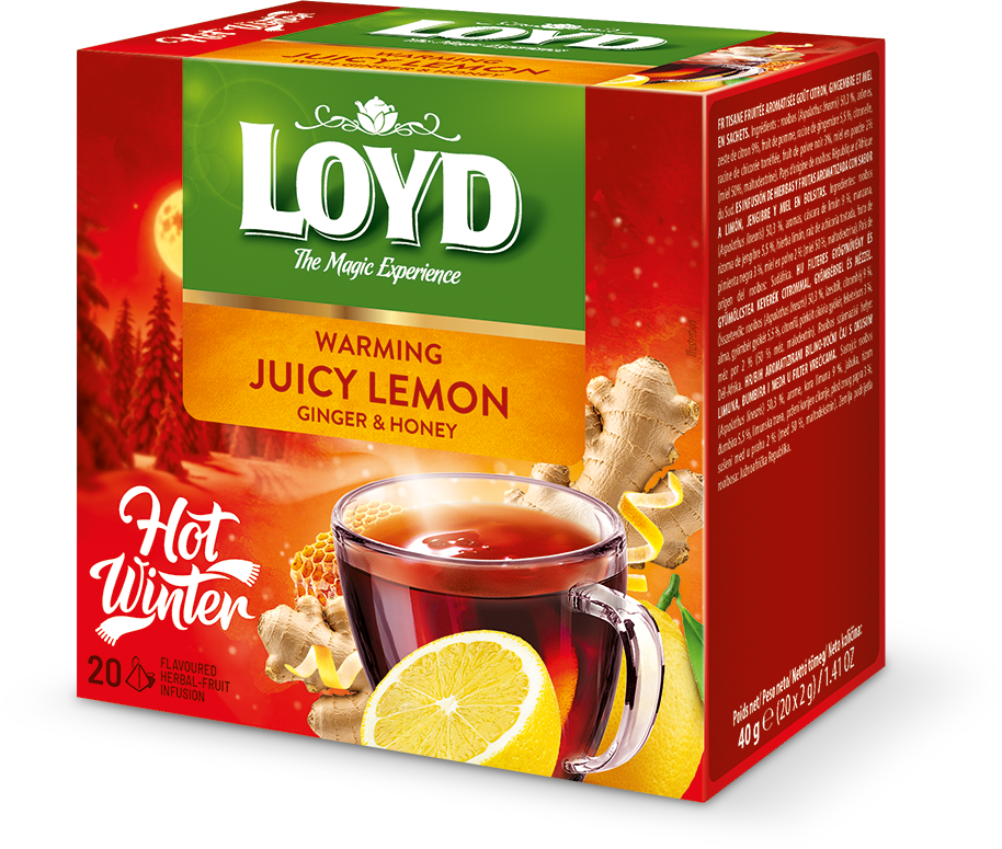 Herbal and fruit tea LOYD, lemon ginger and honey flavor, 20 x 2g