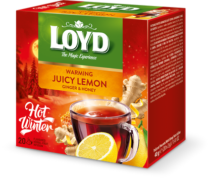 Herbal and fruit tea LOYD, lemon ginger and honey flavor, 20 x 2g