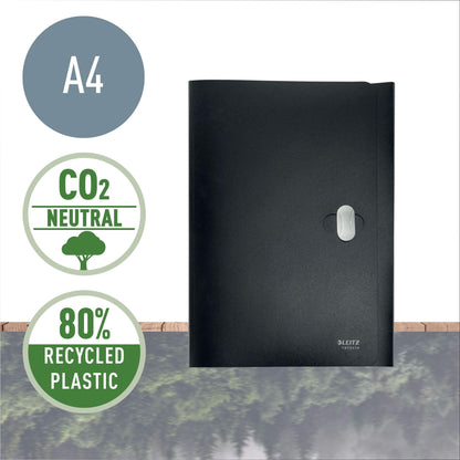 Document folder Leitz Recycle, A4, PP, 3 flaps, black