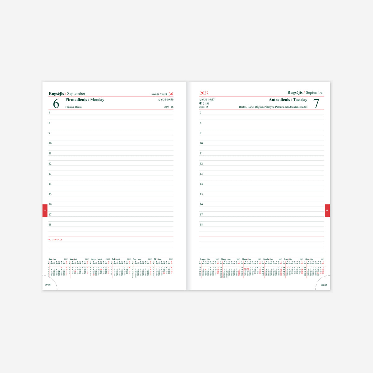 Calendar MANAGER Day 2026, A5, PU, ​​purple