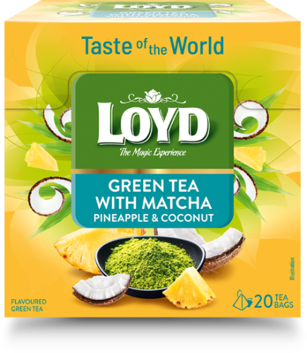 Arbata LOYD Green Matcha&Pineapple, Coconut 20 x 1,5g