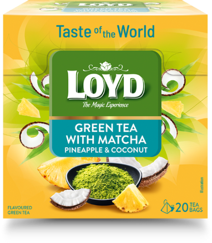 Arbata LOYD Green Matcha&Pineapple, Coconut 20 x 1,5g