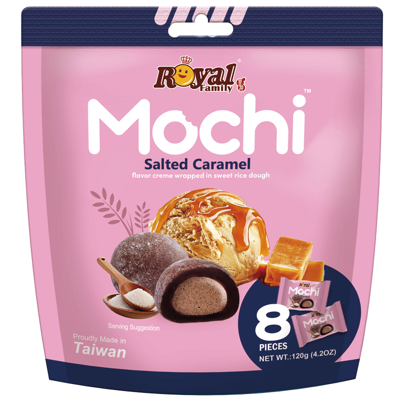 Močiai ROYAL FAMILY, sūrios karamelės skonio, 120 g