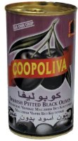 Olives COOPOLIVA, black, pitted, size M, 350 g / 150 g