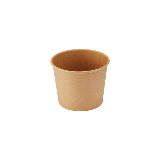 Disposable paper soup cups B`Green, brown, D 96 mm, 350 ml, 25 pcs.